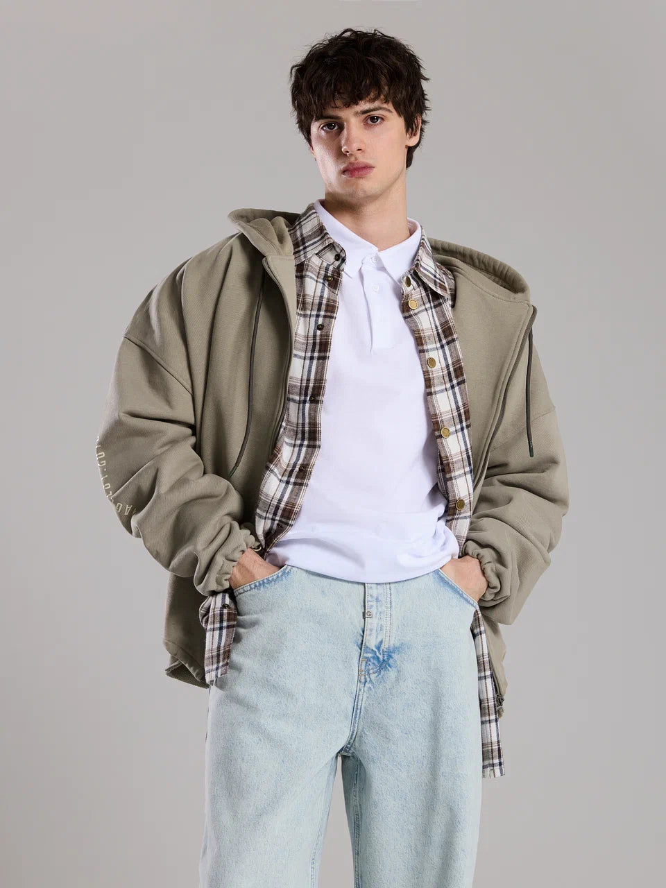 Checked shirt brown strip