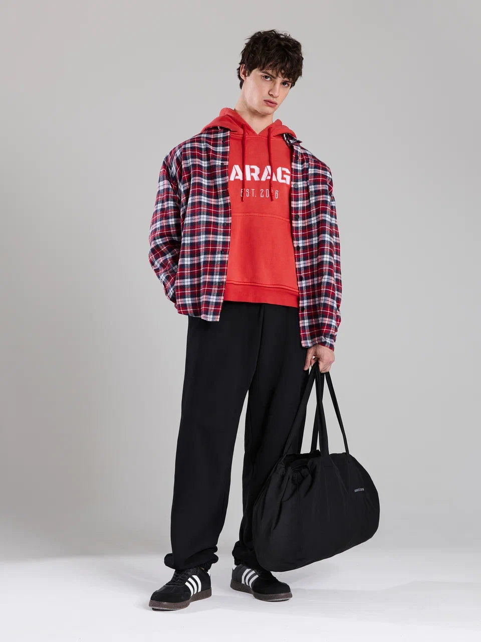 Checked shirt red strip
