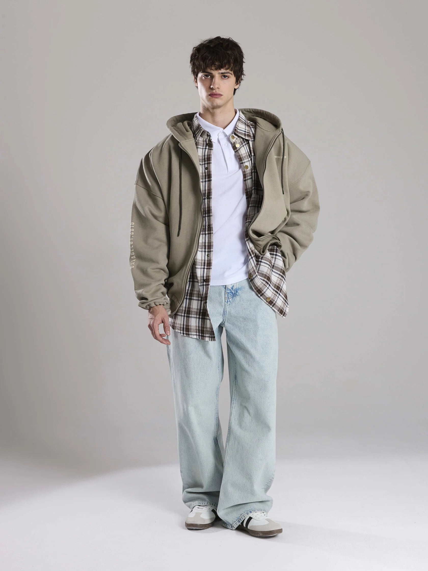 Checked shirt brown strip