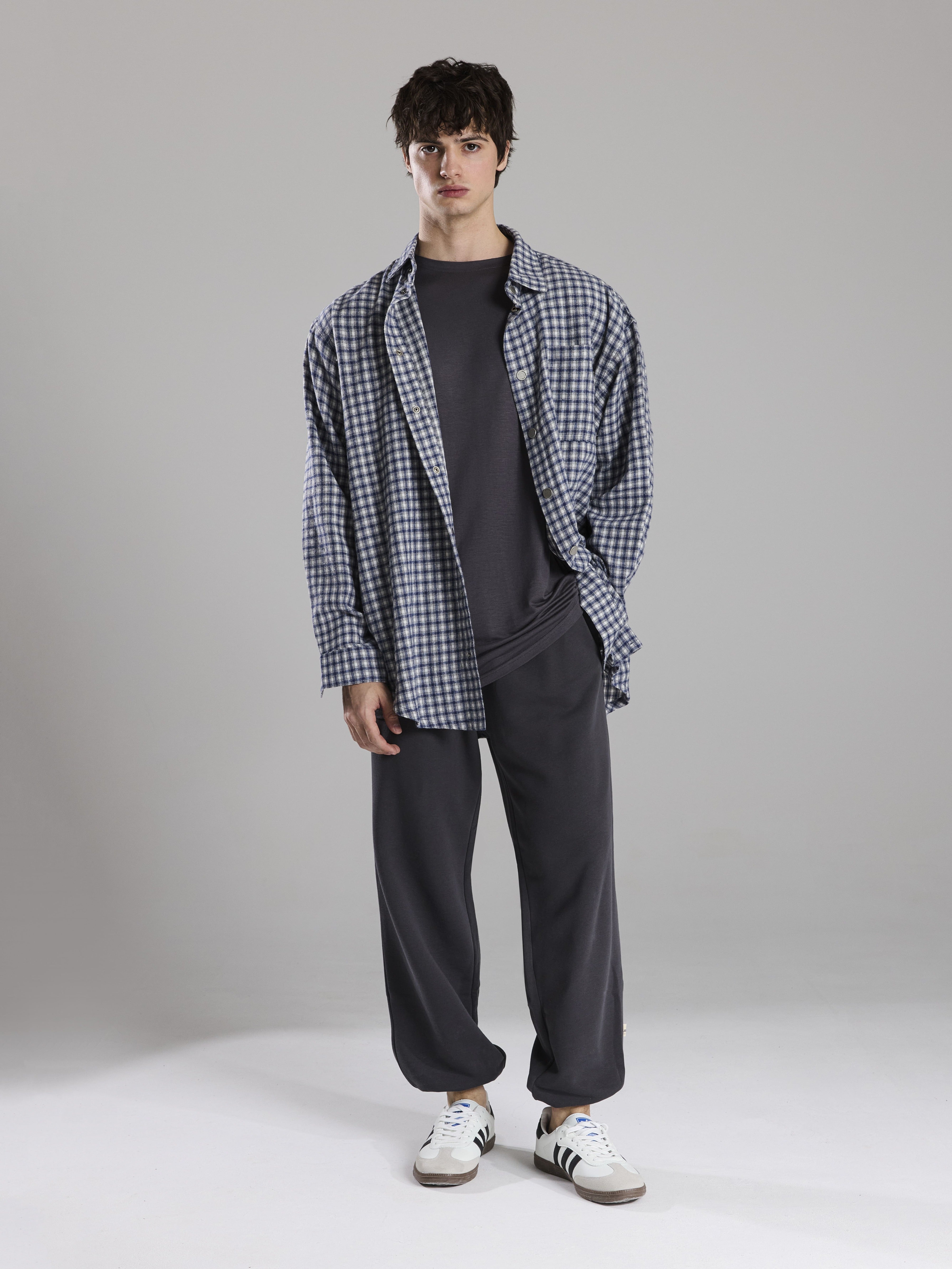 Checked shirt blue square