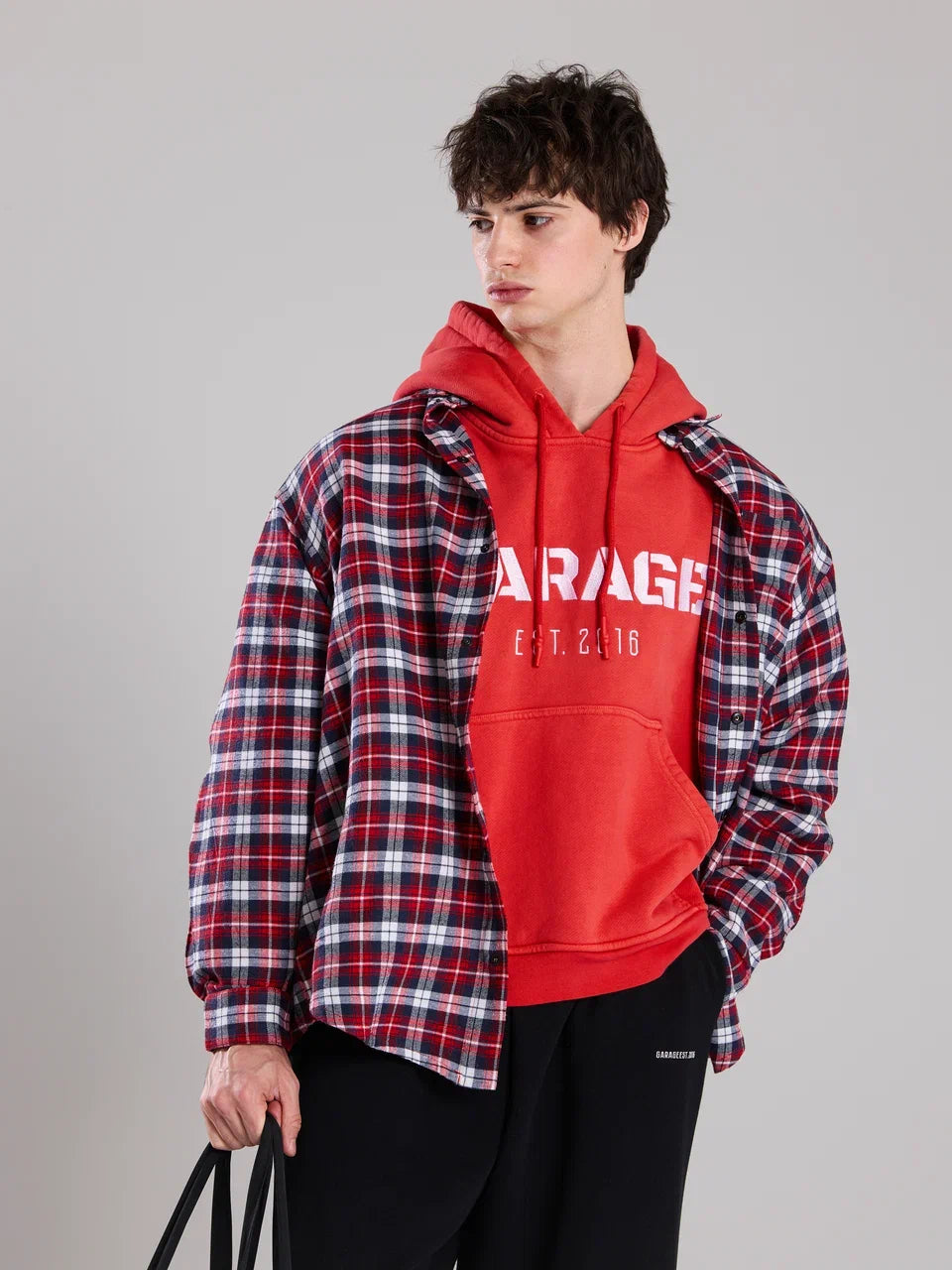 Checked shirt red strip