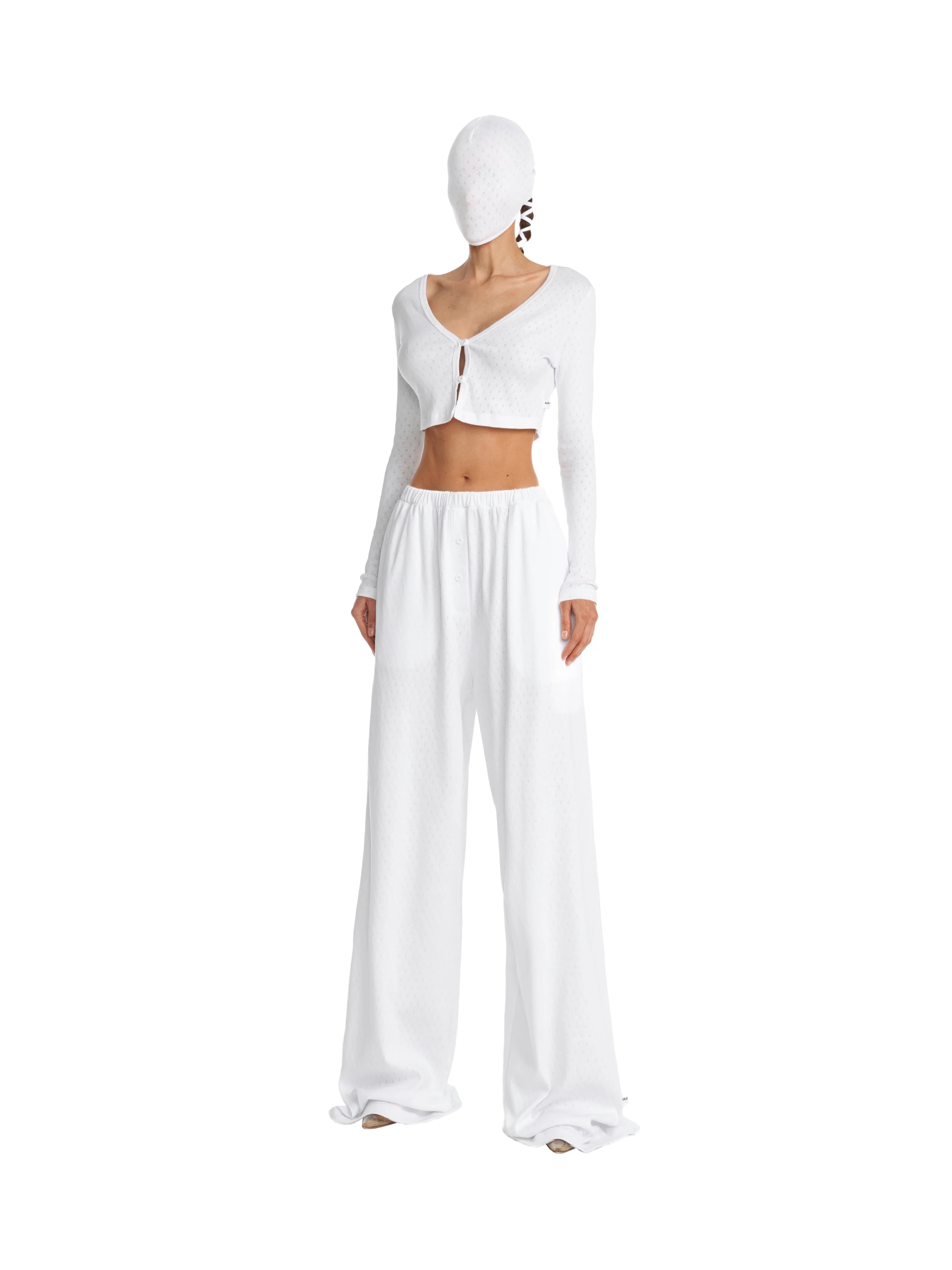 Set White Pants and Cardigan