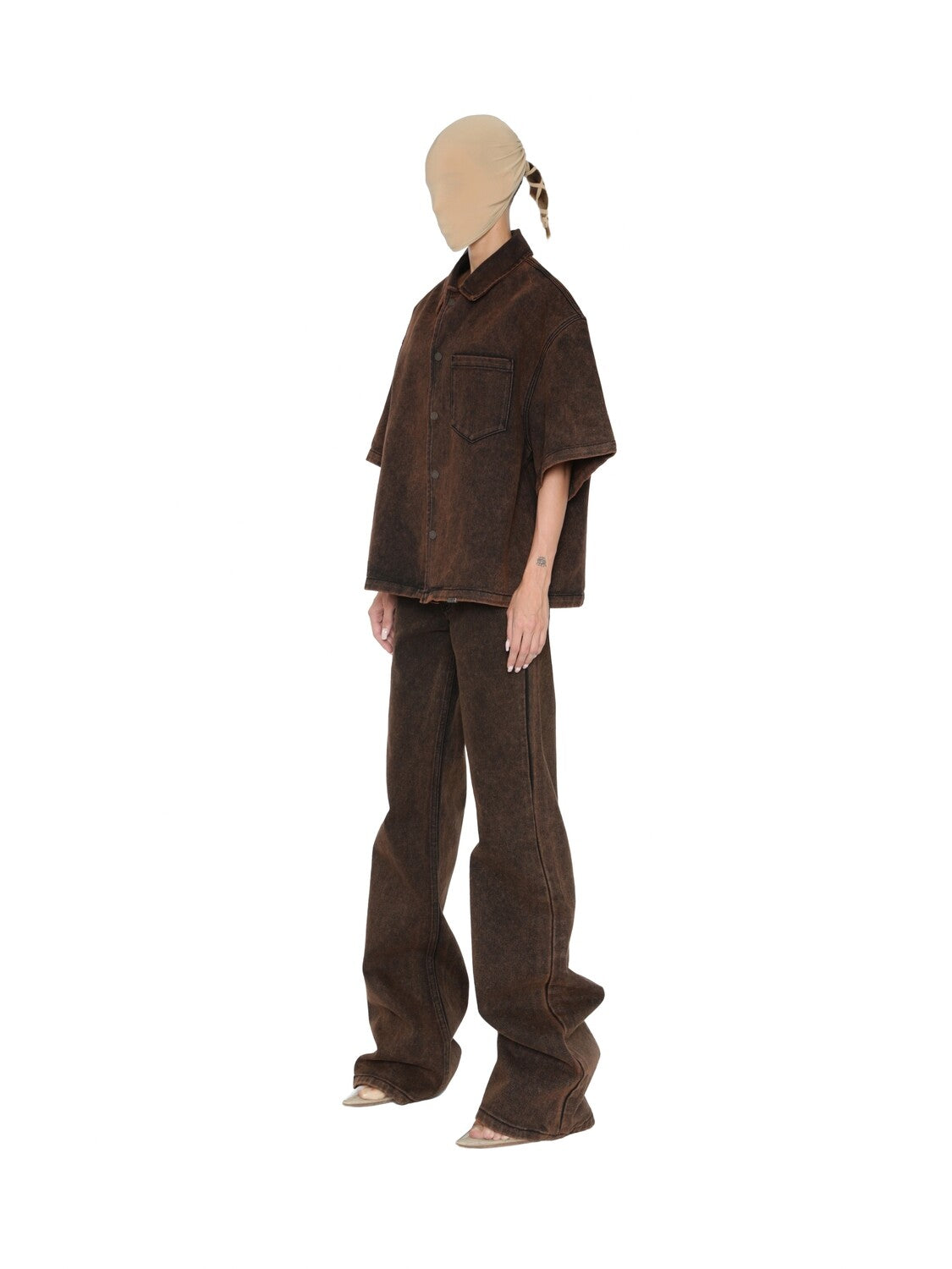 Unisex shirt zor kahve