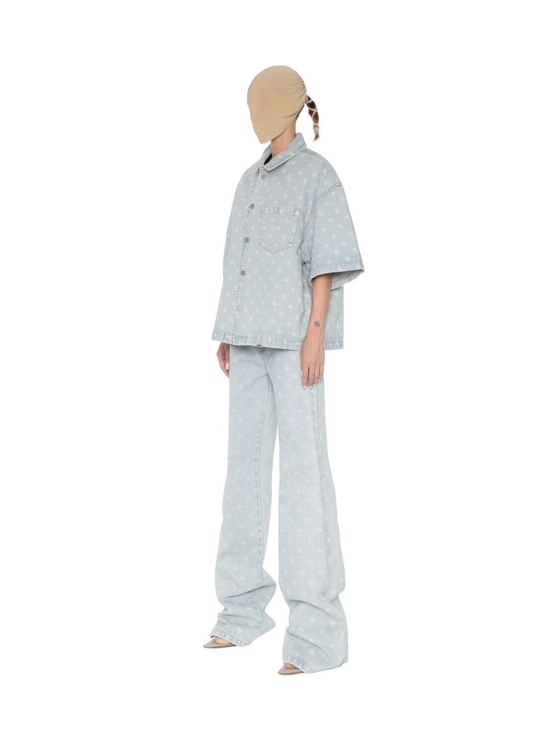 Unisex shirt açik mavi