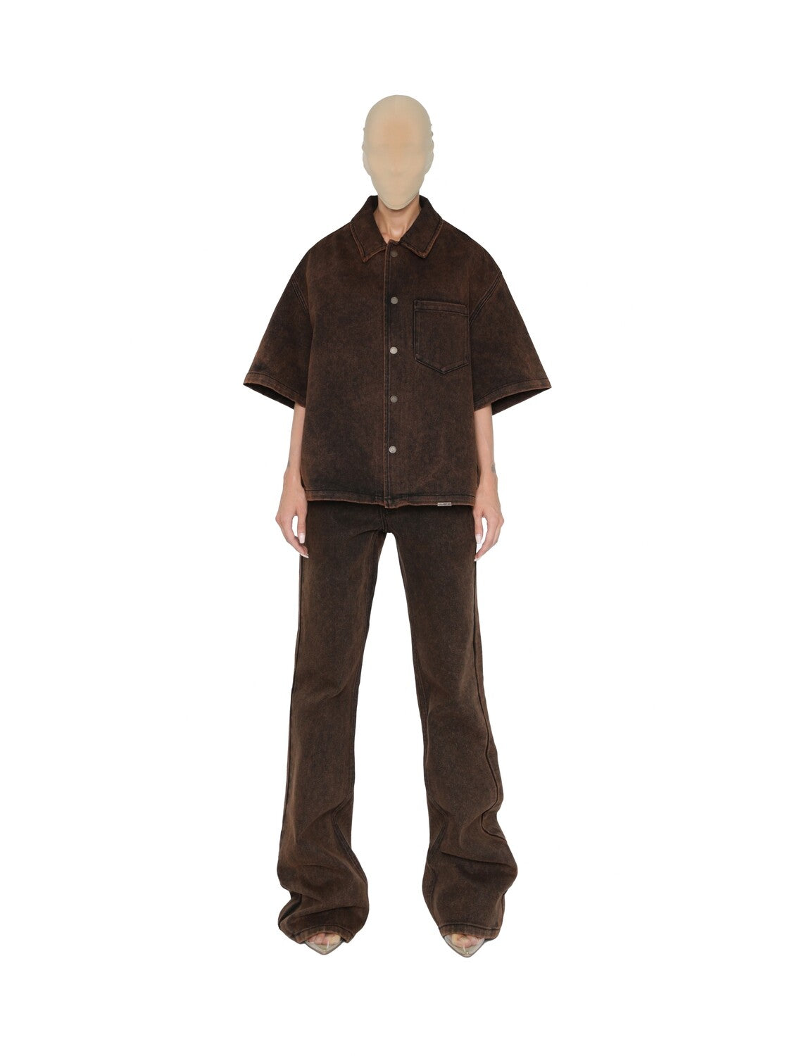 Unisex shirt zor kahve