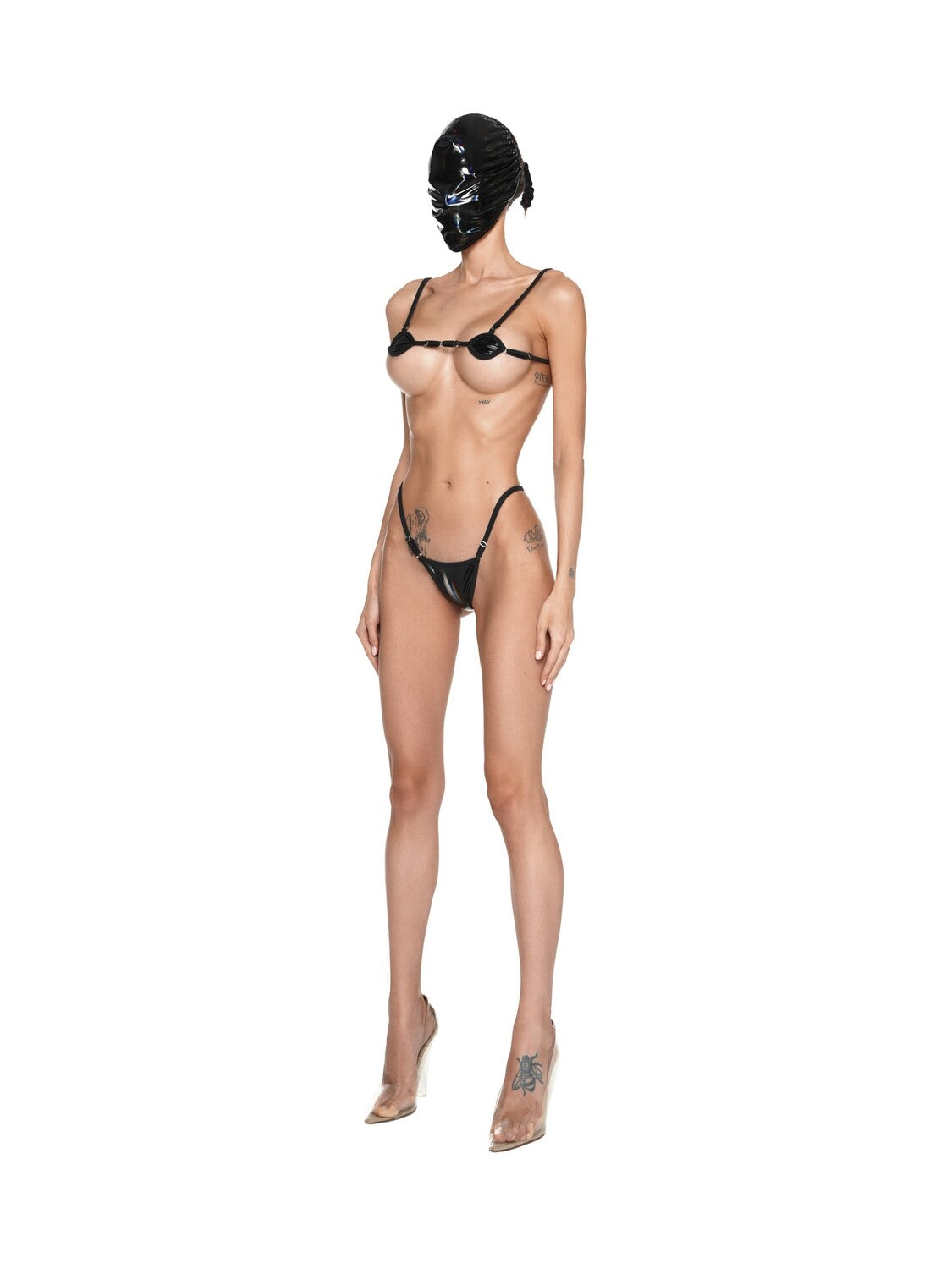 HOLOGRAPHIC SUIT TOP . THONG MICRO