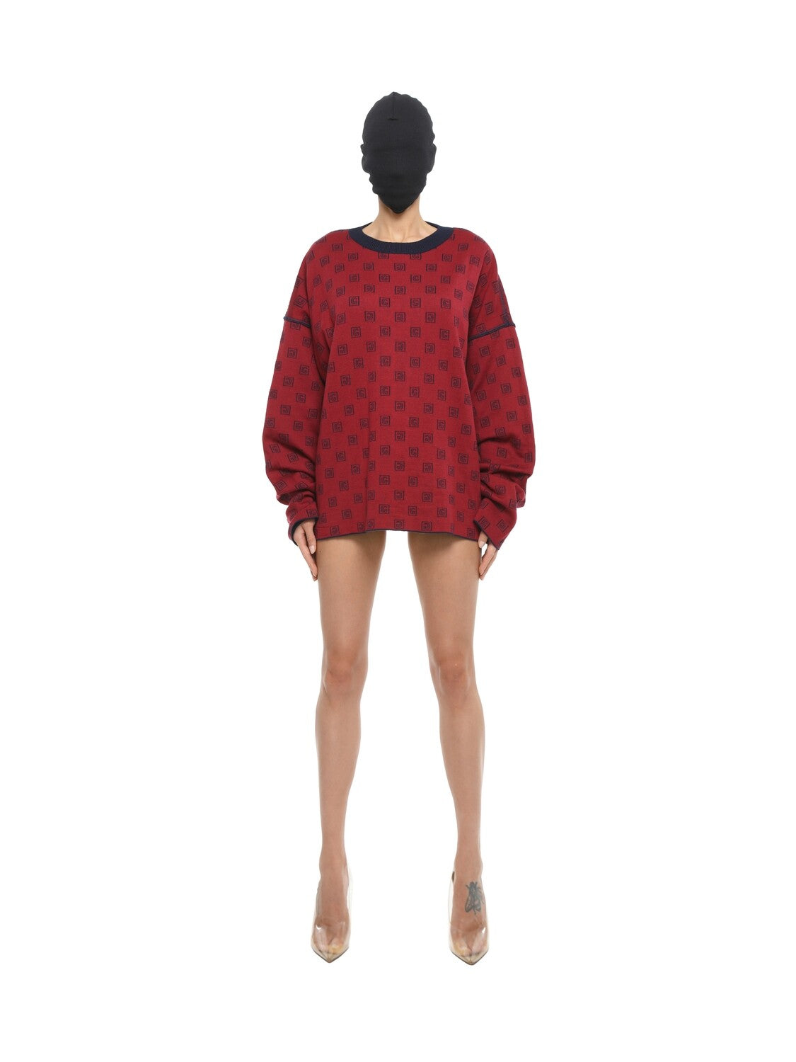 G-KNITS REVERSIBLE JUMPER PATTERN G red-darkblue