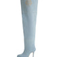Denim Long boots heels 12