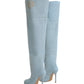 Denim Long boots heels 12