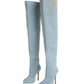 Denim Long boots heels 12