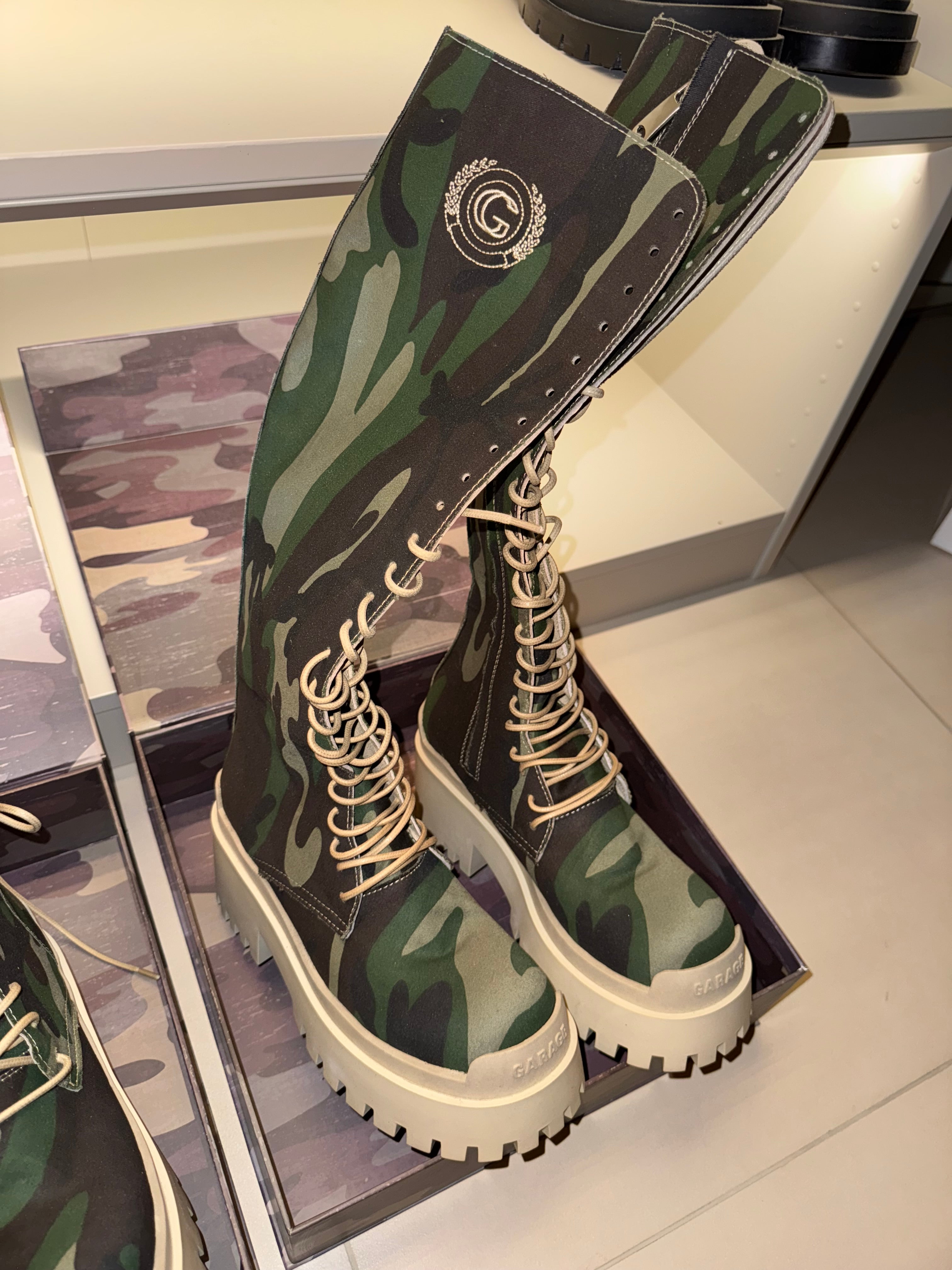 Camo high boots