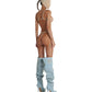 Denim Long boots heels 12
