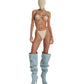 Denim Long boots heels 12