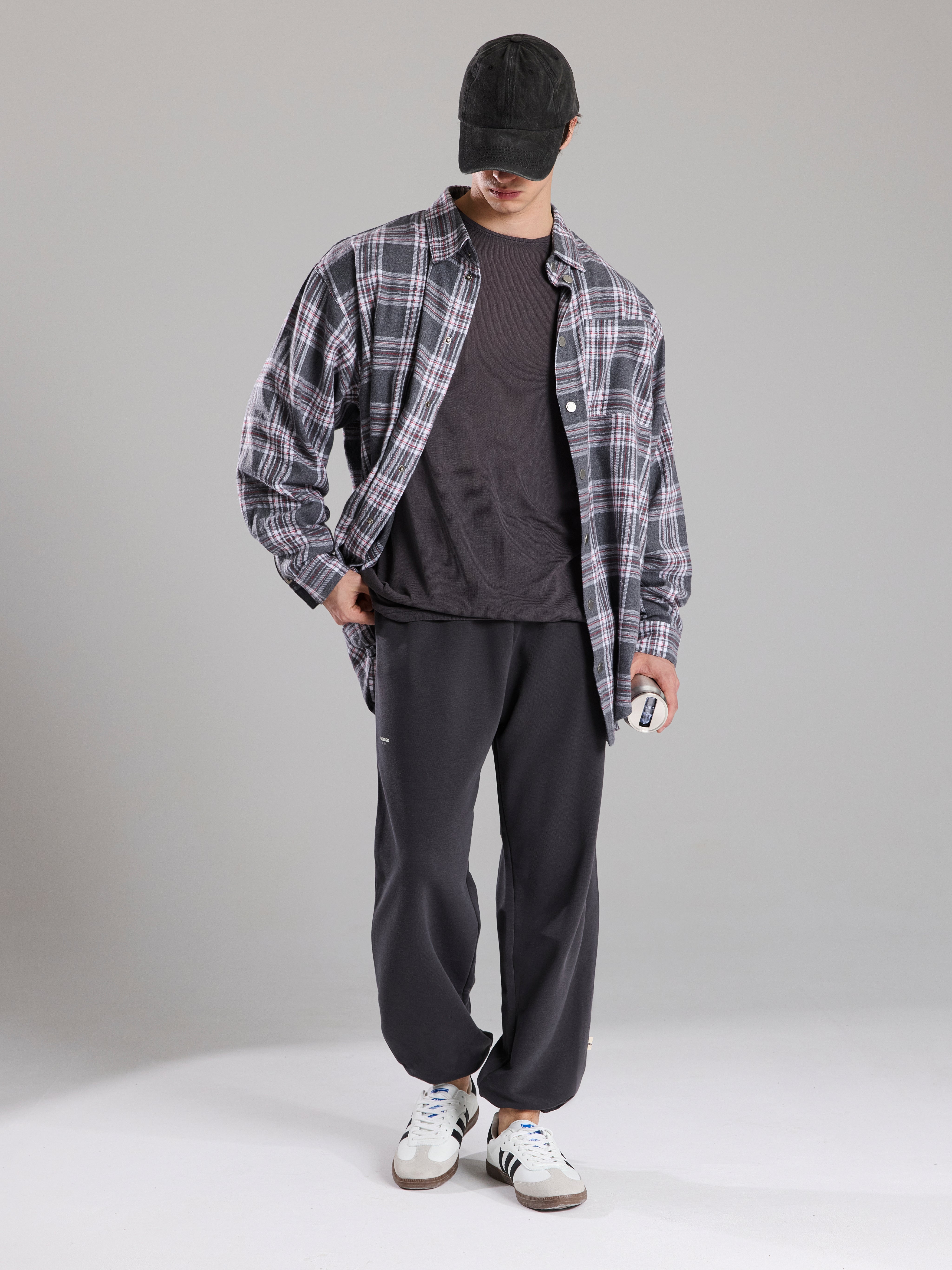 Checked shirt black strip