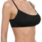 Basic black top + micro thong with rings set