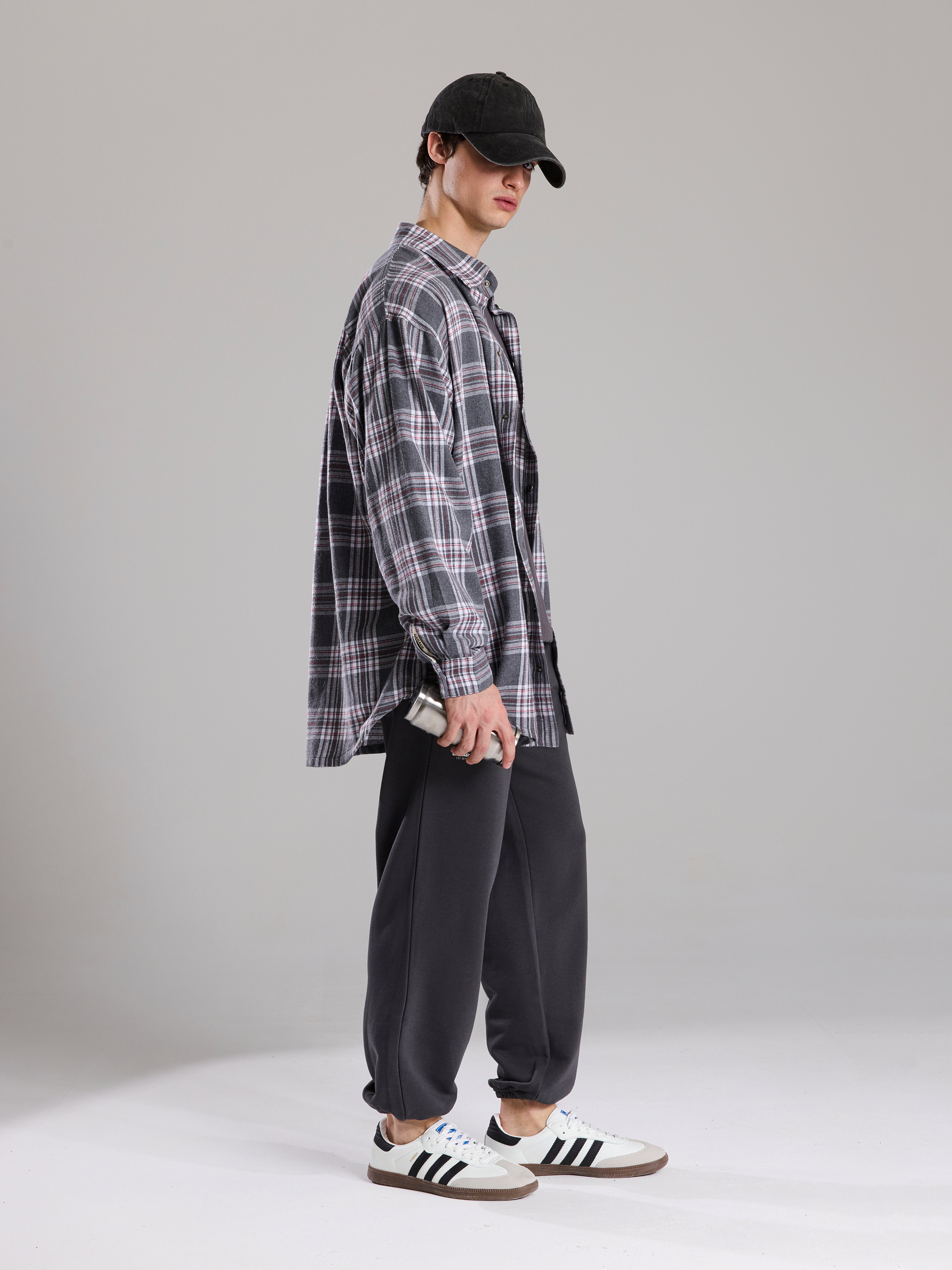 Checked shirt black strip
