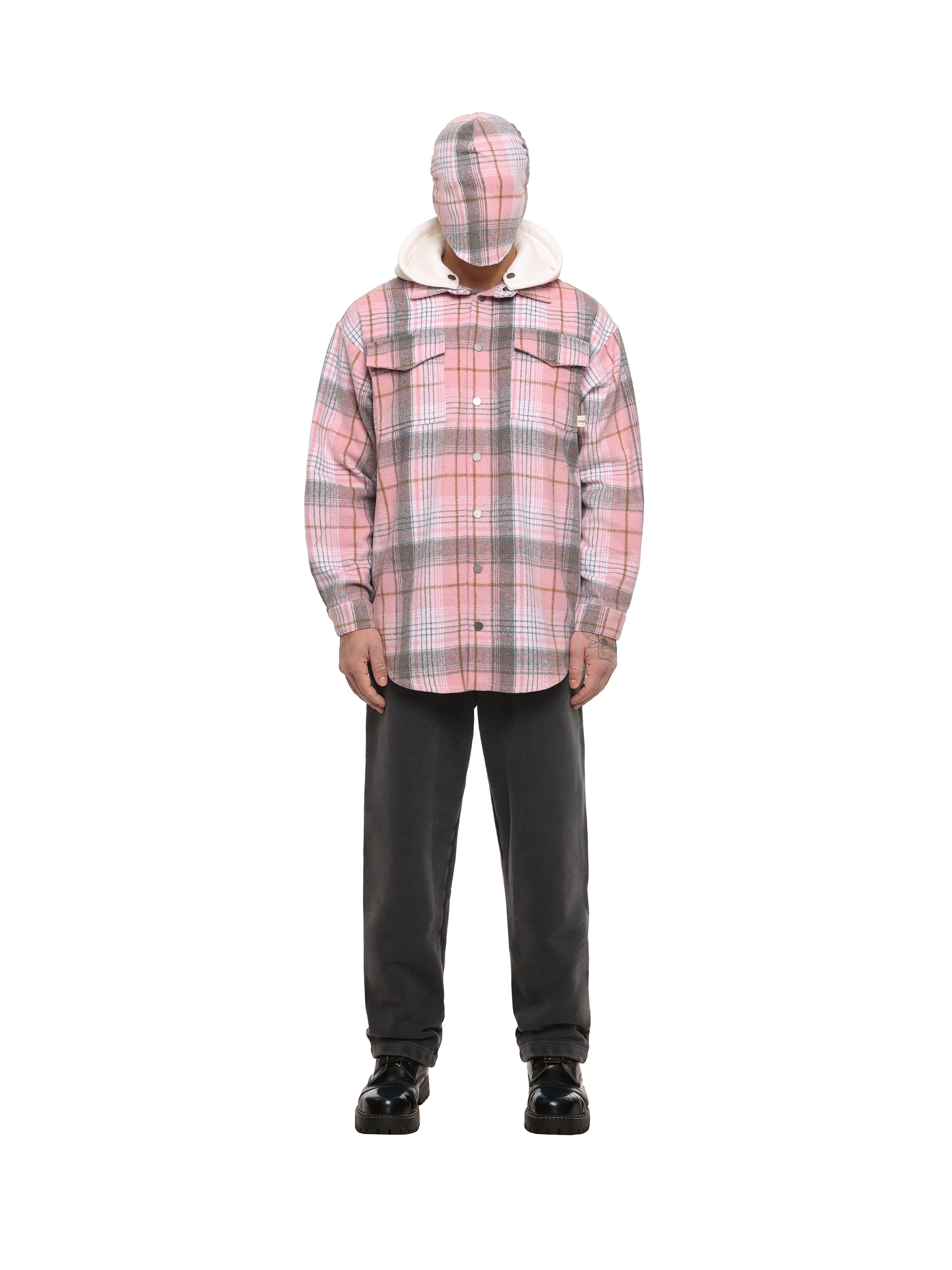 Checked shirt with hoodie