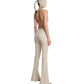 LACE-UP FLARED PANTS SAND