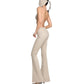 LACE-UP FLARED PANTS SAND