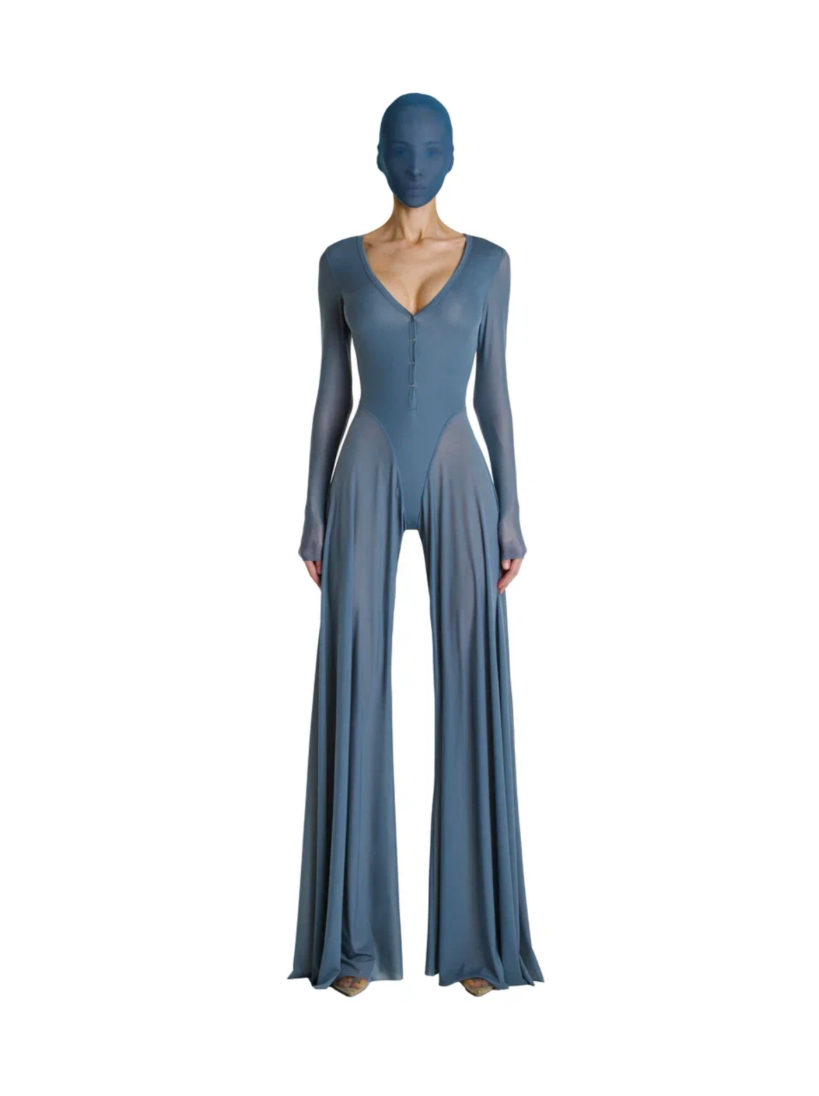 Flared Mesh Jumpsuit