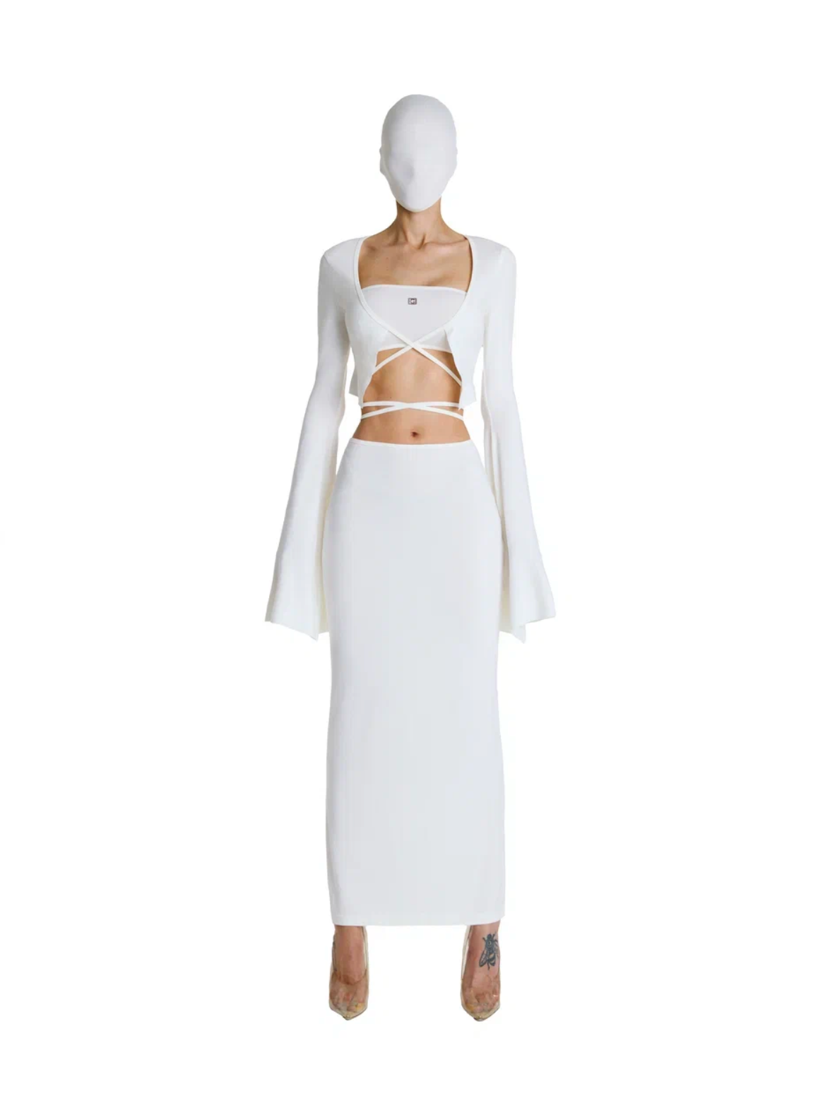 Set (Skirt, Top Bando, Cardigan )