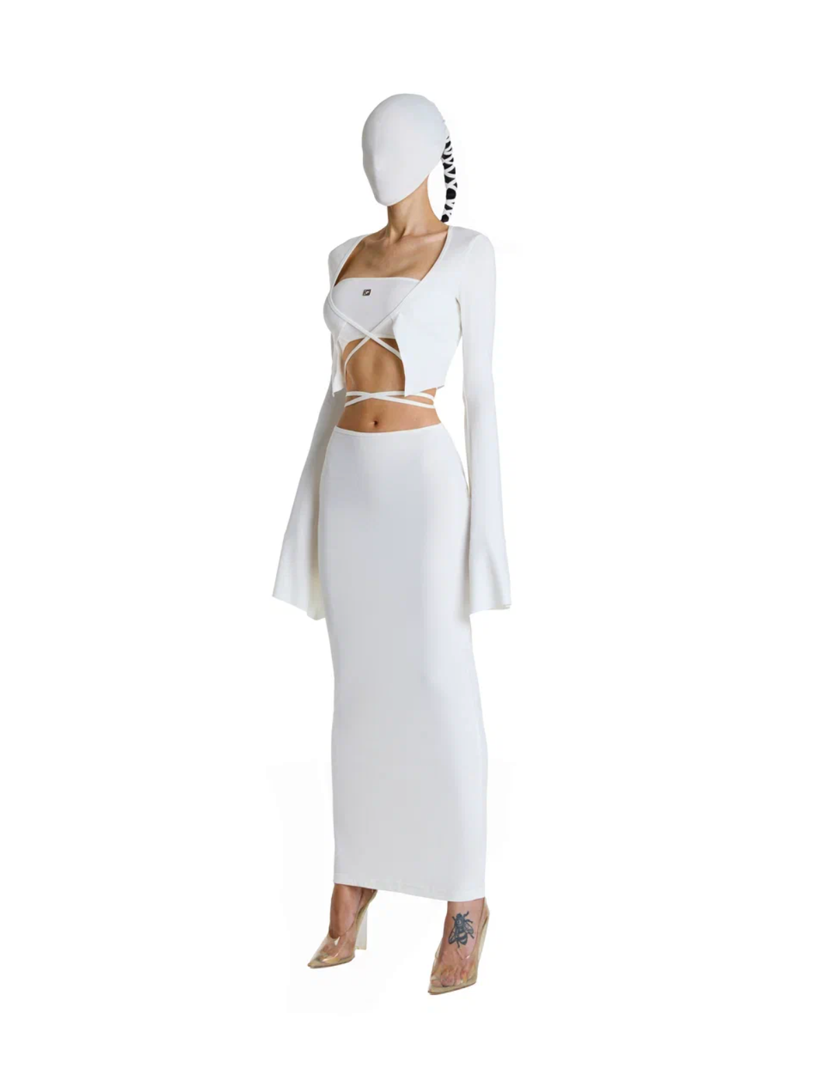 Set (Skirt, Top Bando, Cardigan )
