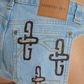 MICRO SHORTS, PATTERN LEATHER