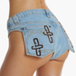 MICRO SHORTS, PATTERN LEATHER