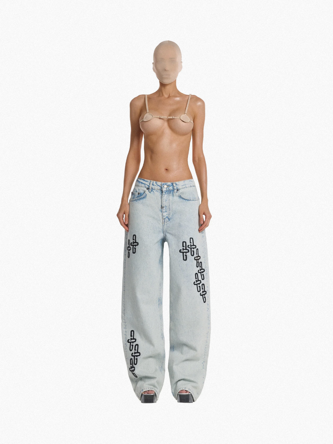 UNISEX JEANS, LEATHER PATTERN