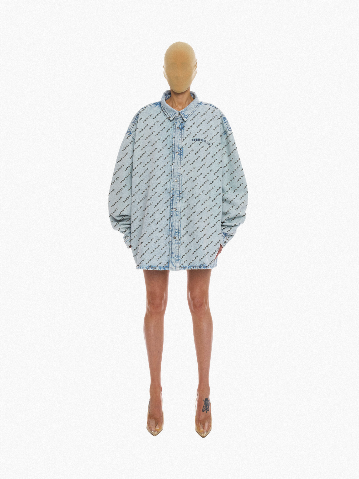 UNISEX FULL LOGO DENIM SHIRT