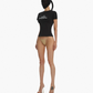 LONG BLACK T-SHIRT WITH WHITE PRINT