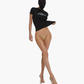 LONG BLACK T-SHIRT WITH WHITE PRINT