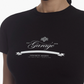 LONG BLACK T-SHIRT WITH WHITE PRINT