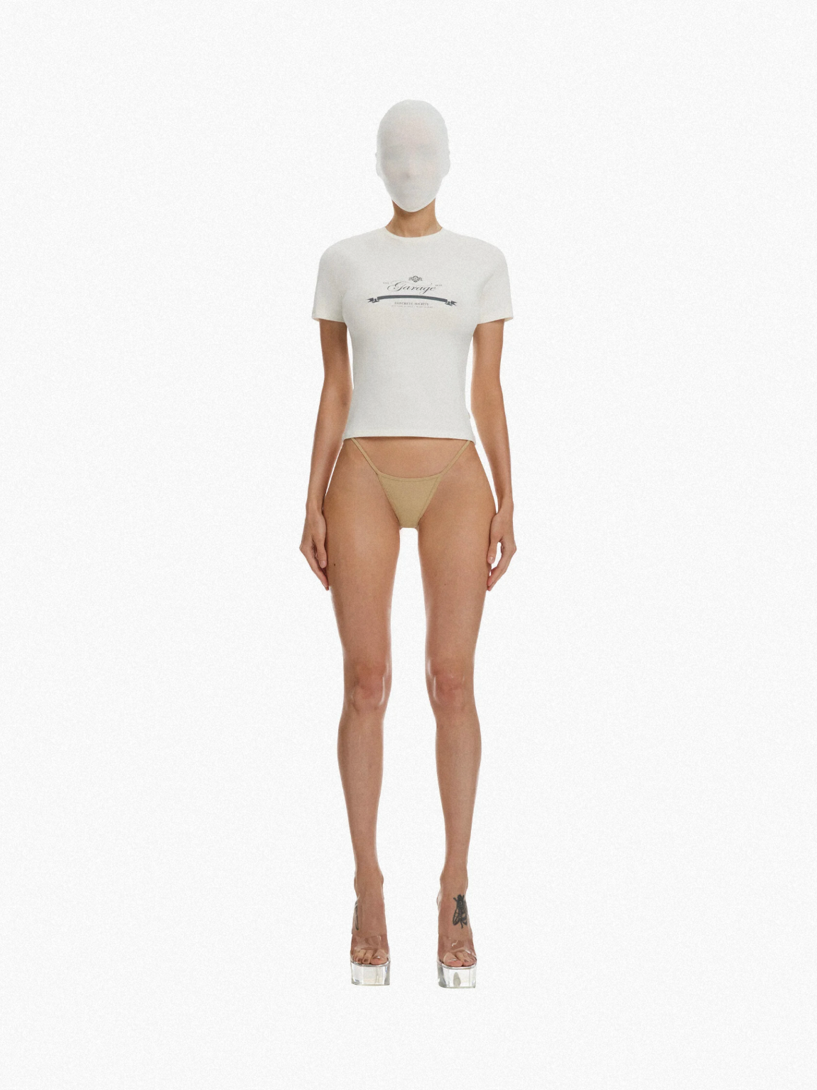 LONG BLACK T-SHIRT WITH WHITE PRINT
