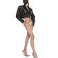 NOBLE BROWN LEATHER CROPPED JACKET