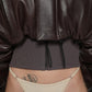 G-BADGE NOBLE BROWN CROPPED BOMBER w/VEST